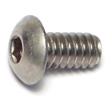 Midwest Fastener #10-24 Socket Head Cap Screw, Button, Plain 18-8 Stainless Steel, 3/8 in Length, 20 PK 72051
